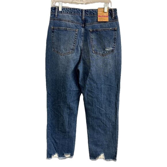 NWT Vanilla Star 90's Boyfriend Super Hi Rise Distressed Straight Jeans. Size 11 - Picture 2 of 7